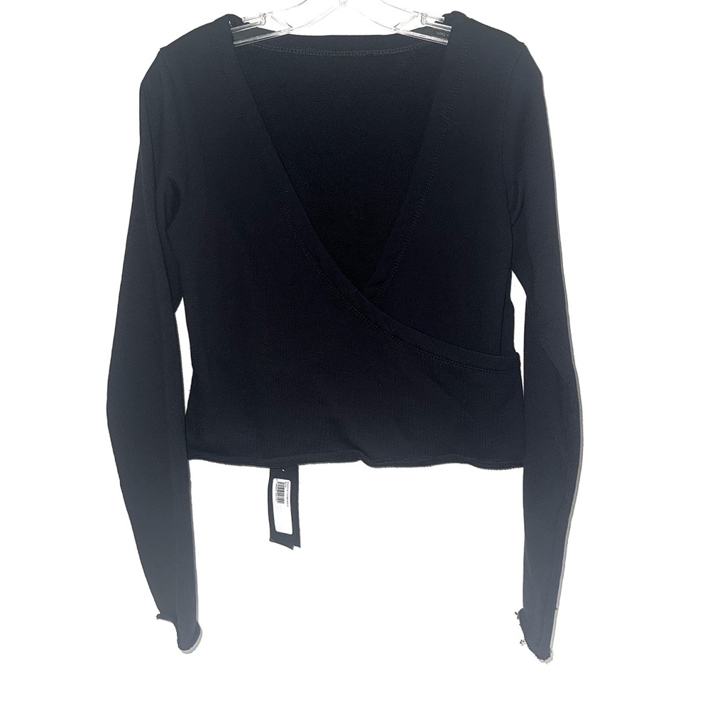 NEW RTA Black Ruth Open Back Long Sleeve Sweater Raw Hem Small - Picture 2 of 5